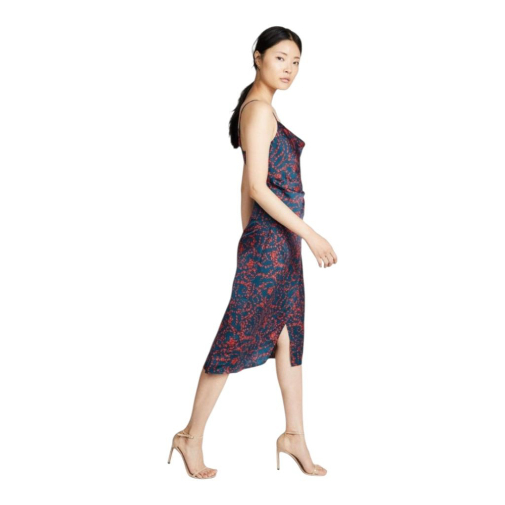 re:named Blue Aden Navy & Red Floral Slip Dress with Adjustable Straps - Picture 2 of 15